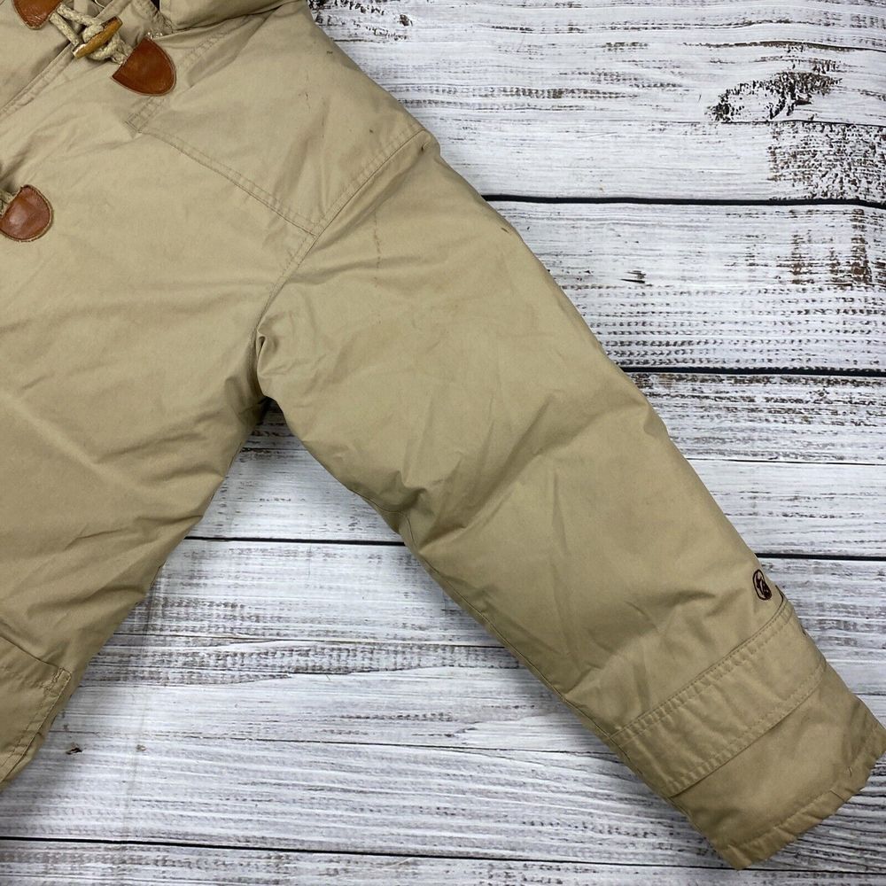 VTG GANDER MOUNTAIN Beige Duck Down Puffer Jacket Coat Men's Medium Toggle Front - Picture 5 of 13